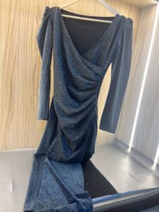 Sparkling Blue Long Sleeve Gown