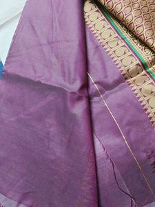 Elegant White Saree with Maroon Border