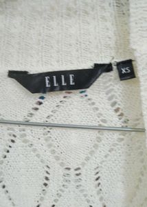 White Cropped Knit Cardigan
