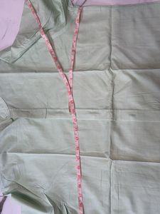 Men's Light Green Band Collar Shirt