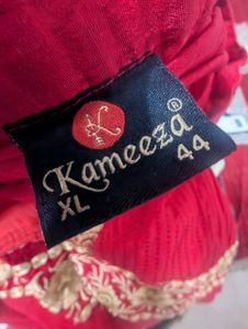 Red Ethnic Gown with Gold Embroidery