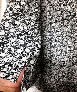 Black And White V-Neck High Low Blouse