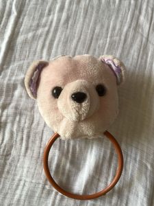 pink bear towel hanger