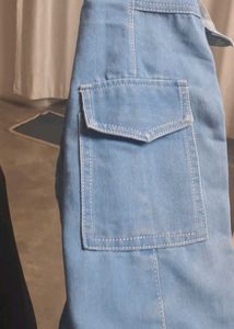 Light Blue Cargo Denim Pants