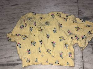 Yellow Floral  hnm Wrap Top