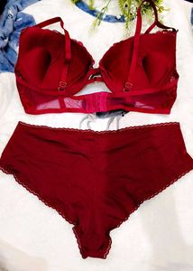 humkemoller Burgundy Bra with Strappy Detail