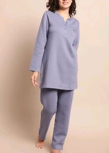 Kanvin checked Mandarin Collar kurti With Py