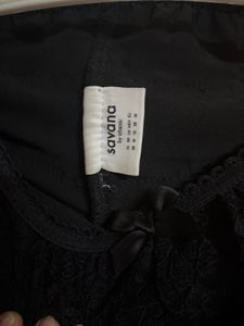 black lace layered mini skirts