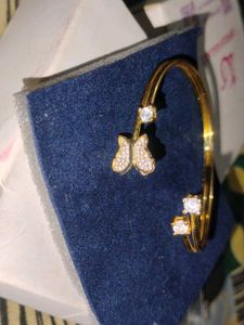 Gold Butterfly Bangle with Crystals