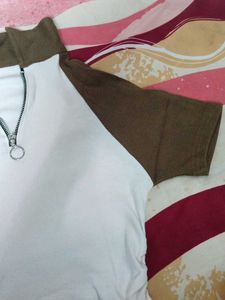 Zip Neck Ribbed Top