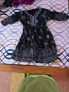 Black Printed Bohemian Style Dress