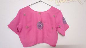 Pink Colour Half Sleeve Blouse