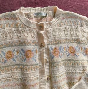 Vintage Floral Knit Cardigan