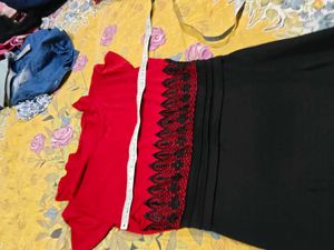 Chic Red and Black Dress