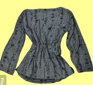 Savana Y2K Star Distressed Grey Long Sleeve Top