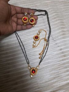 Elegant Red Stone Mangalsutra Set