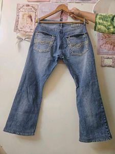Washed Blue Flare Jeans