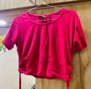 Pink Cropped T-Shirt