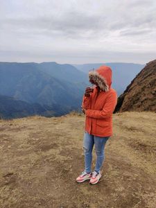 Max Orange Winter Jacket with Fur Hood