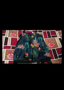 Tropical Print Pajama Top