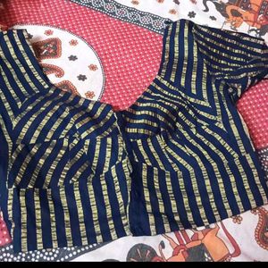 Stylish Navy Blue Striped Blouse