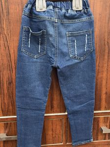 Cute Cat Embroidered Denim Jeans for Girls