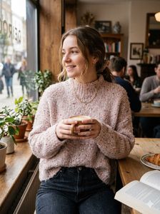 Pink Cozy Knit pullover Sweater