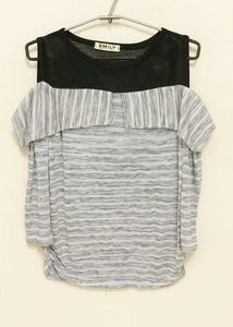 Cold Shoulder Striped Top