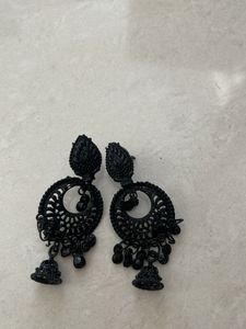 Black Jhumka Earrings