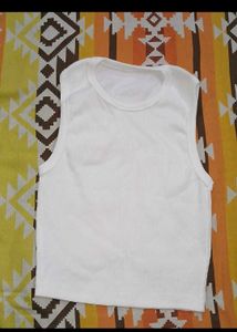 🤍 White Ribbed Sleeveless Tank Top