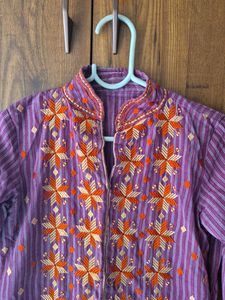Embroidered Purple Kurta
