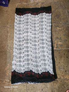 Black &amp; white floral Dupatta