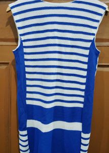 Striped Sleeveless Winter Dress