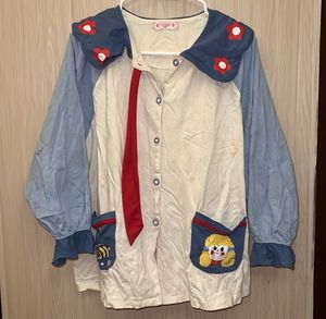 🇨🇳 Cute Character Button-Up Top
