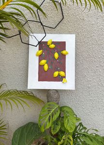 Handmade 3d Lemon Branch Artwork Acrylic painting