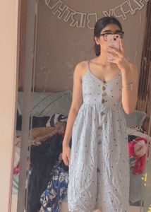 Blue heart printed cute zara dress