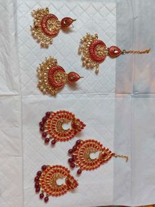 full stone work Earrings set of 2