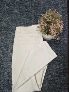 Women's White Stretch Denim Jeans | High Waist |