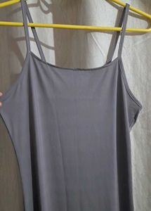 Gray Sleeveless Maxi Slip Dress