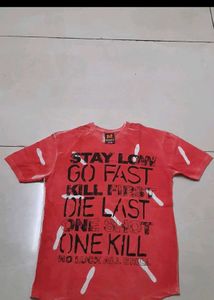 Men's Graphic Print Red T-Shirt