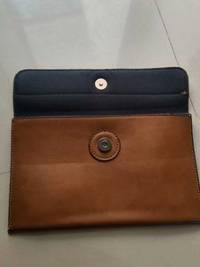 Stylish Brown Faux Leather Clutch