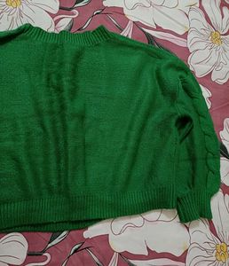 Emerald Green Cable Knit Sweater