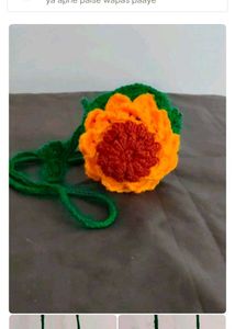 Crocheted Sunflower Crossbody Bag