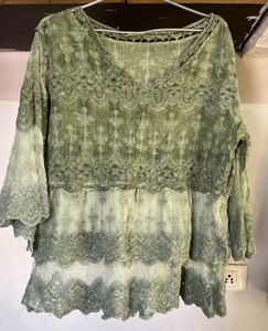 Green Embroidered Top