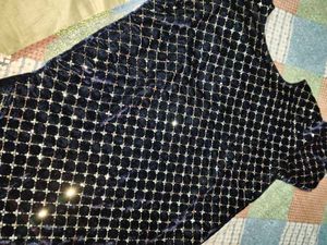 Sparkling Navy Velvet Kurta