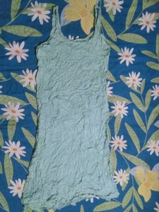 Crushed Teal Spaghetti Strap Dress