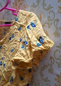 BUY 1GET 1 FREE yellow top with floral design