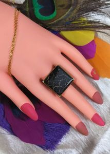 Vintage Black Square Ring