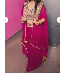 Indo Western Crop Top , Shrug With Bottom