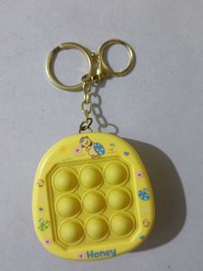 Cute Yellow Honey Pop It Keychain
